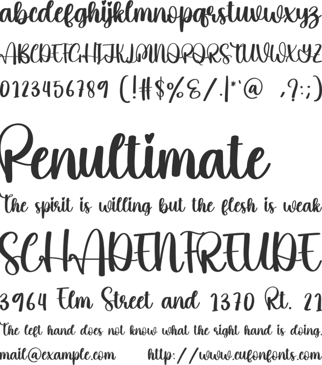 Asian font preview