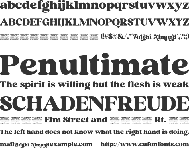 Bright Almond Personal Use Only font preview