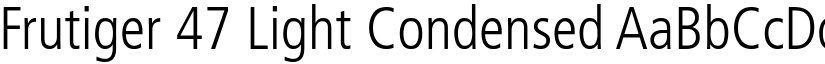 Frutiger 47 Light Condensed font