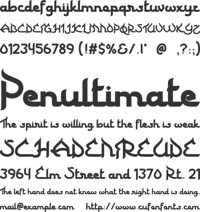 Turban Genie font preview