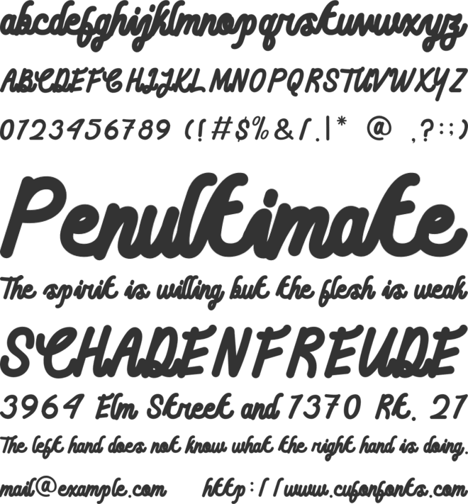 The Kedleston font preview