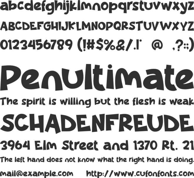 Night Clown font preview