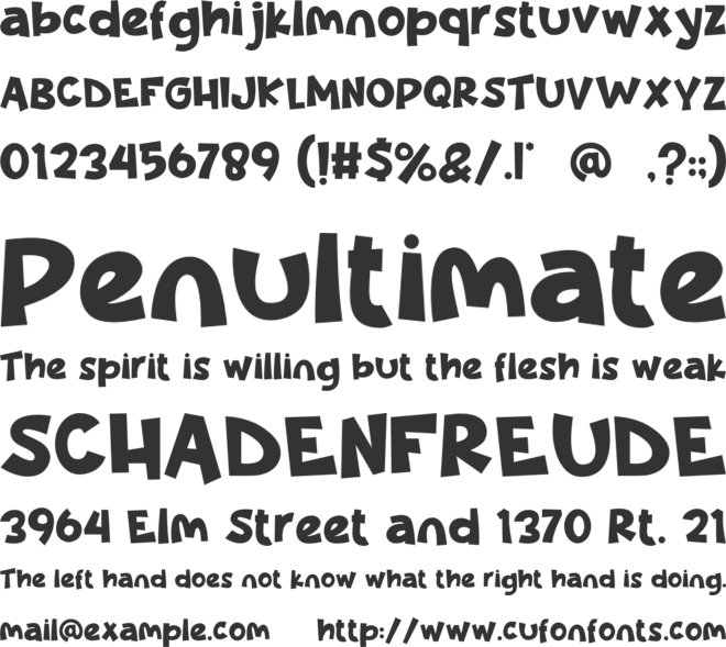 Night Clown font preview