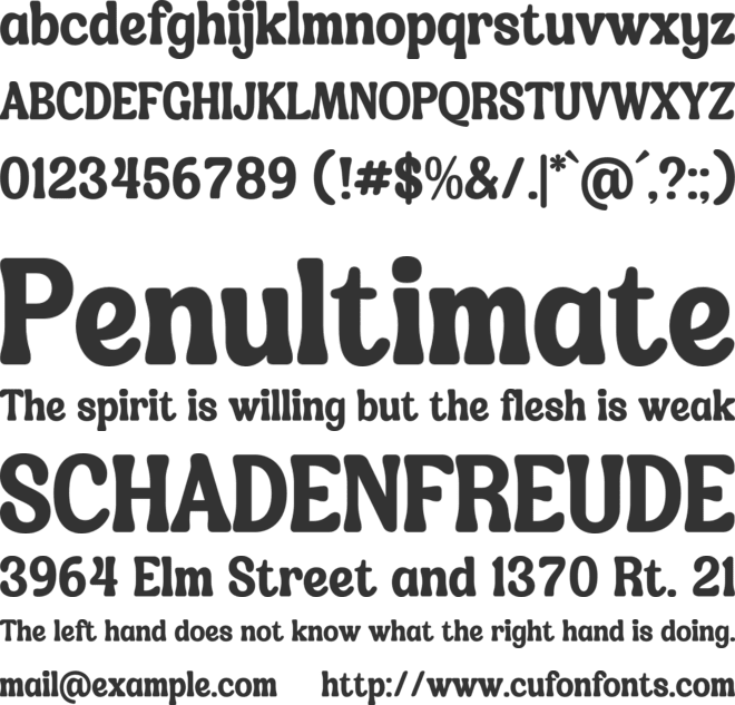 The Hand font preview