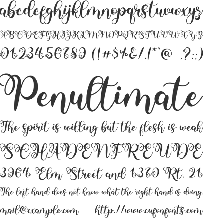 Yushina font preview