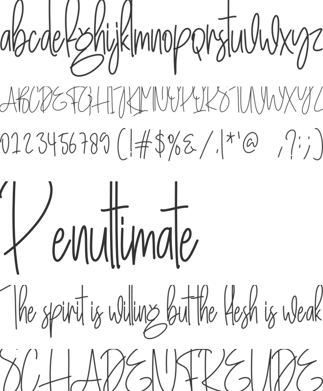Commingsoon font preview