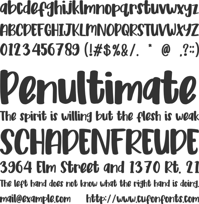 School Colors font preview