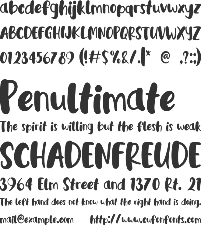 Cute Chalk font preview
