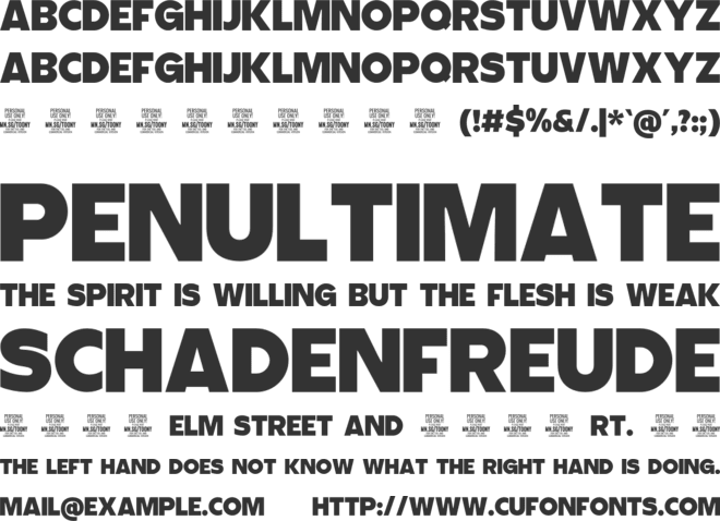 Toony Sans PERSONAL USE font preview