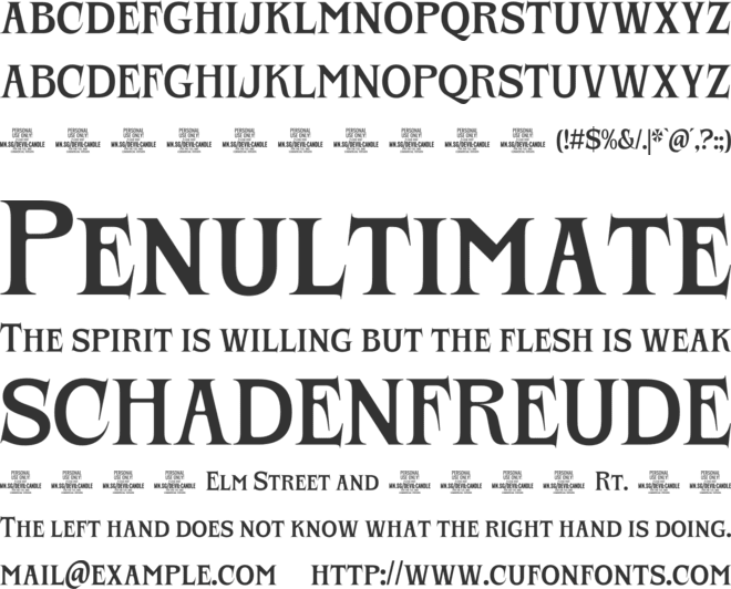 Devil Candle Alt PERSONAL USE font preview