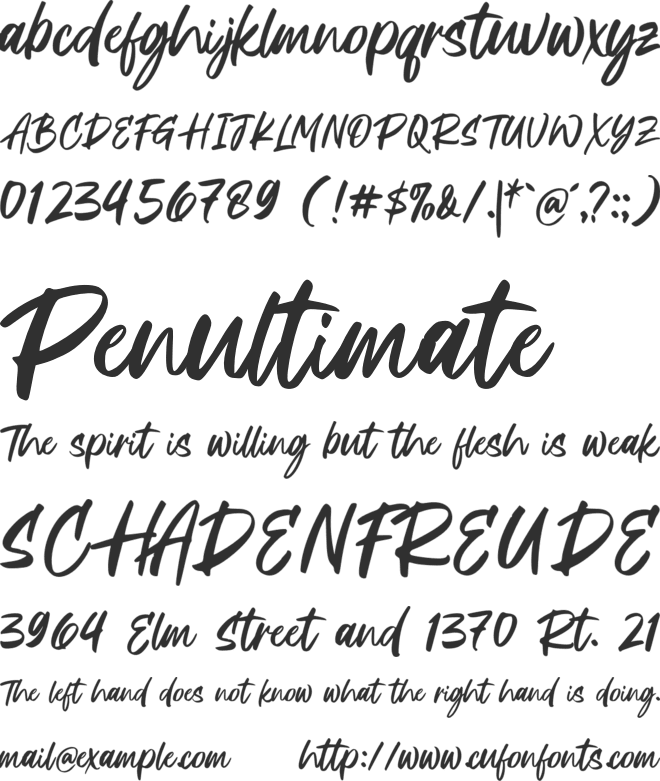 Redters Brush font preview