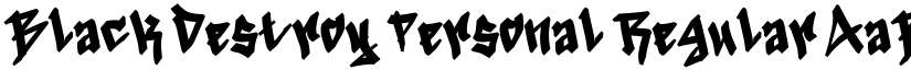 Black Destroy Personal Regular font