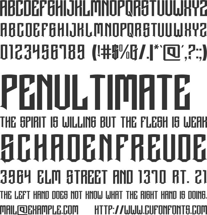 Exunite font preview