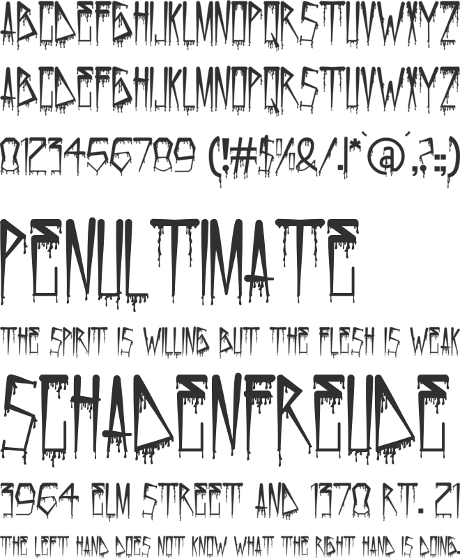 Cursed Blood font preview
