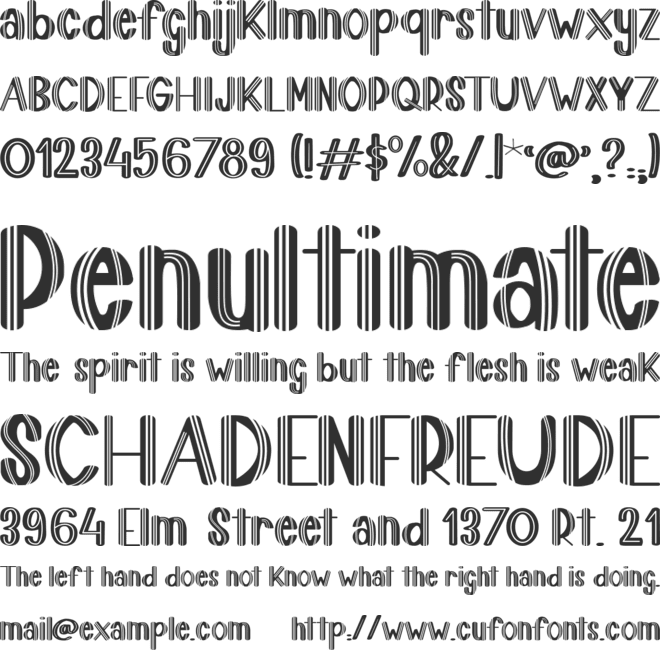 Crowded lines font preview