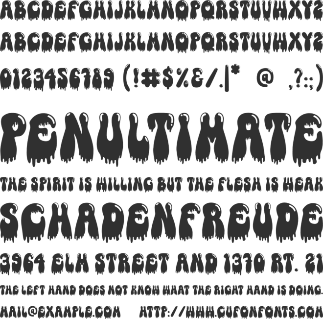 Zombie Slime font preview