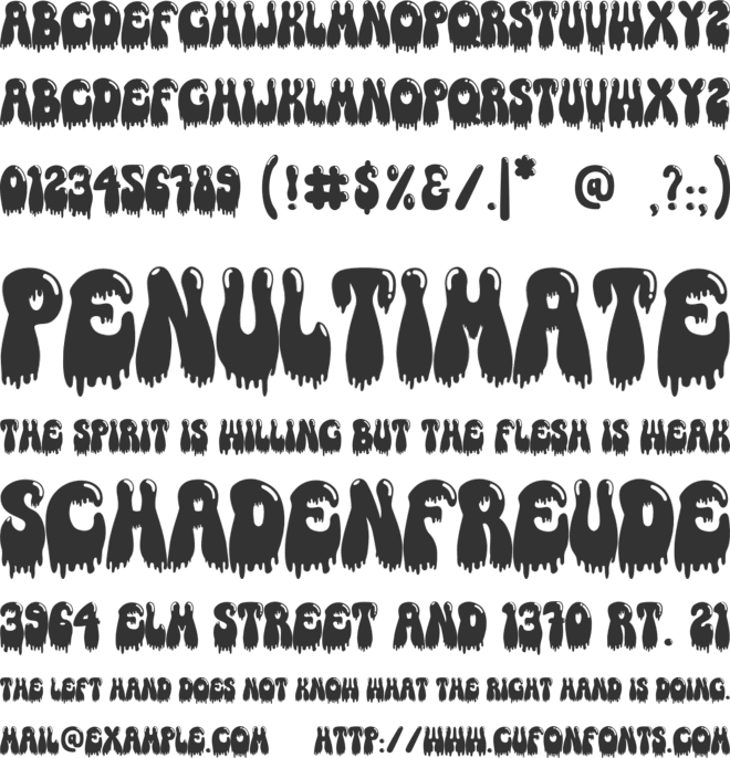 Zombie Slime font preview