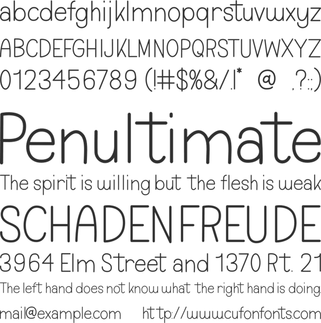 Life Note font preview