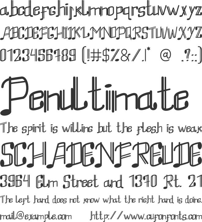 Musical Tone font preview