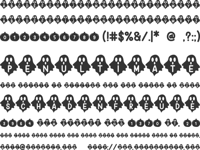 Pumpkin Boo font preview