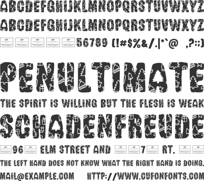 Snowfall font preview