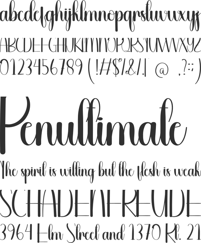 Upright font preview