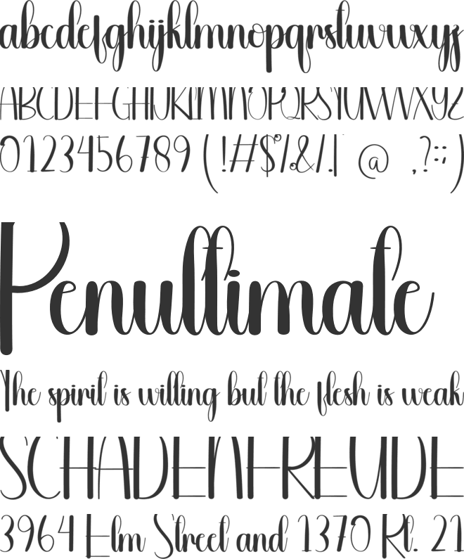 Upright font preview