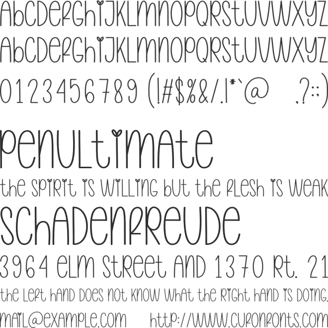 Display Home font preview
