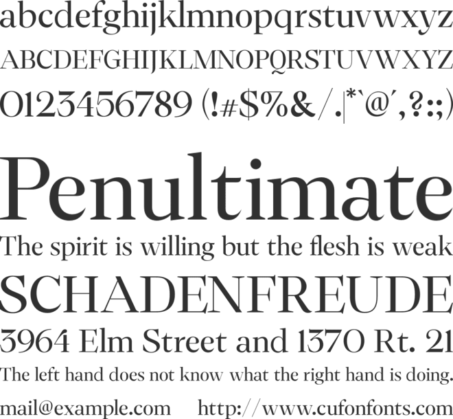 FH Phemister Display Test font preview