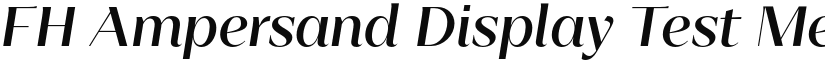 FH Ampersand Display Test Medium Italic font