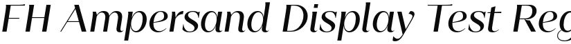 FH Ampersand Display Test Regular Italic font