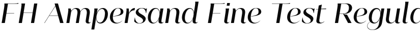 FH Ampersand Fine Test Regular Italic font