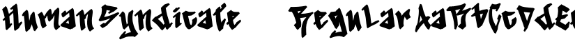 Human Syndicate - 1 Regular font