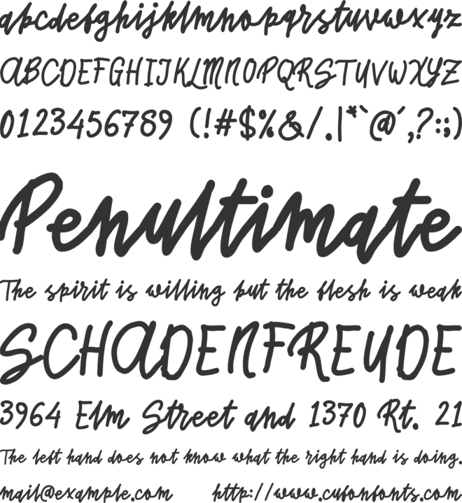 Pargarutan font preview