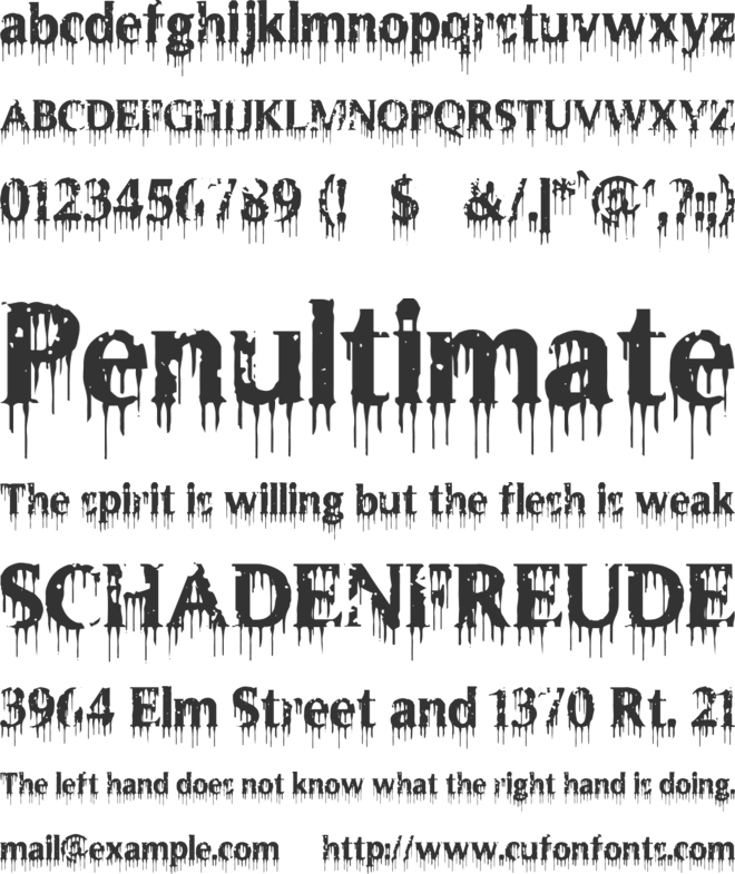 Bloodletting Legacy font preview