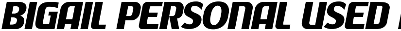 Bigail Personal Used font
