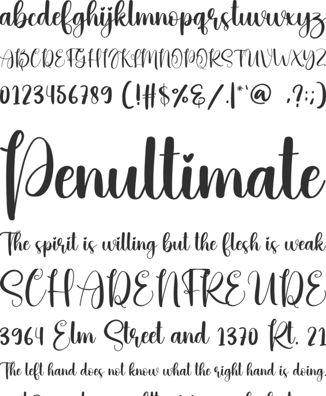 Bauble font preview