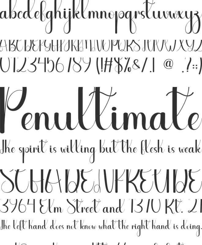 Bedset font preview
