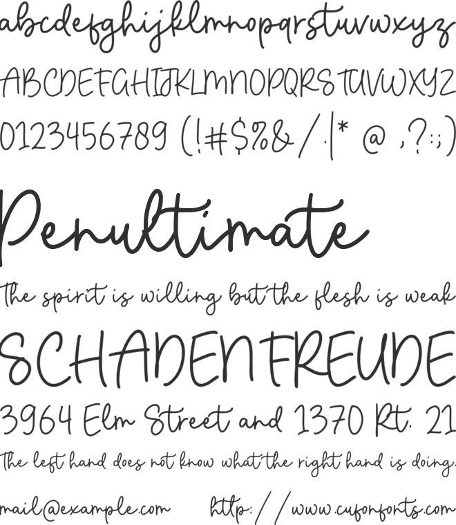 Famouse  Harmony font preview