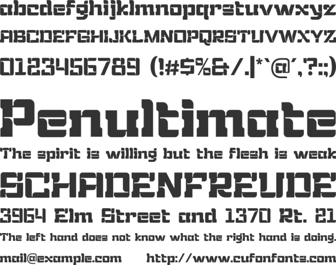 Hightech font preview