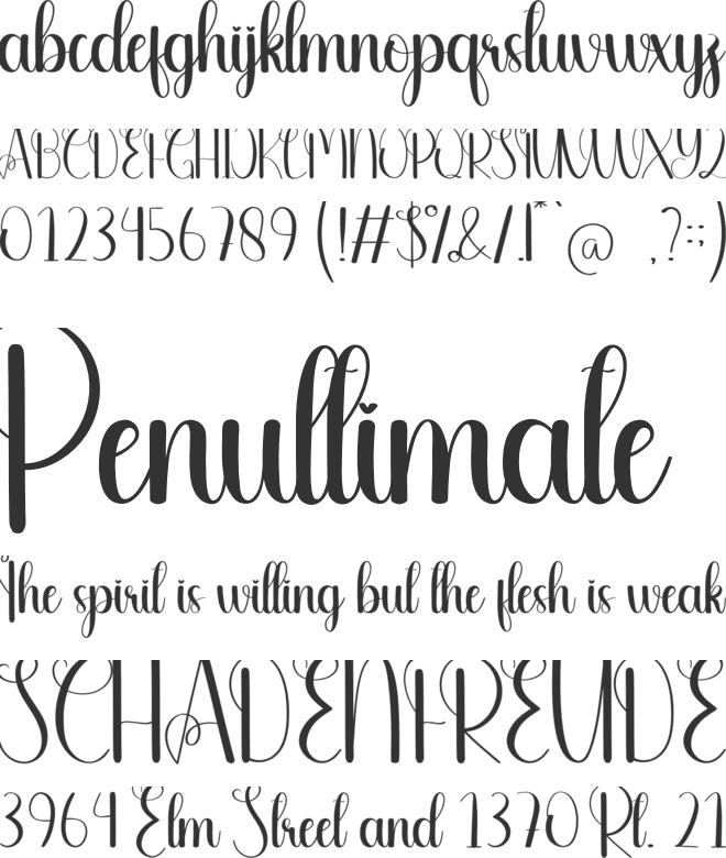 Sincere font preview