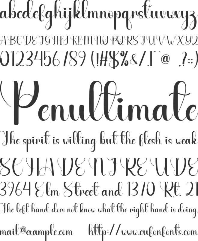 Greenbird font preview