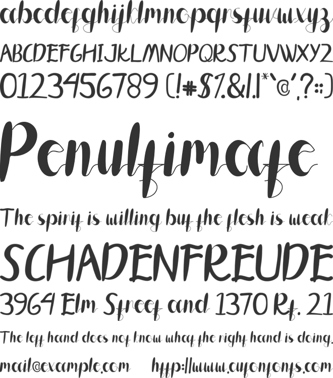 Saganta font preview