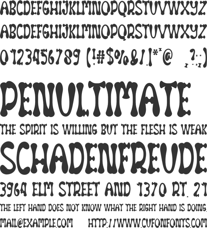 White Bones font preview