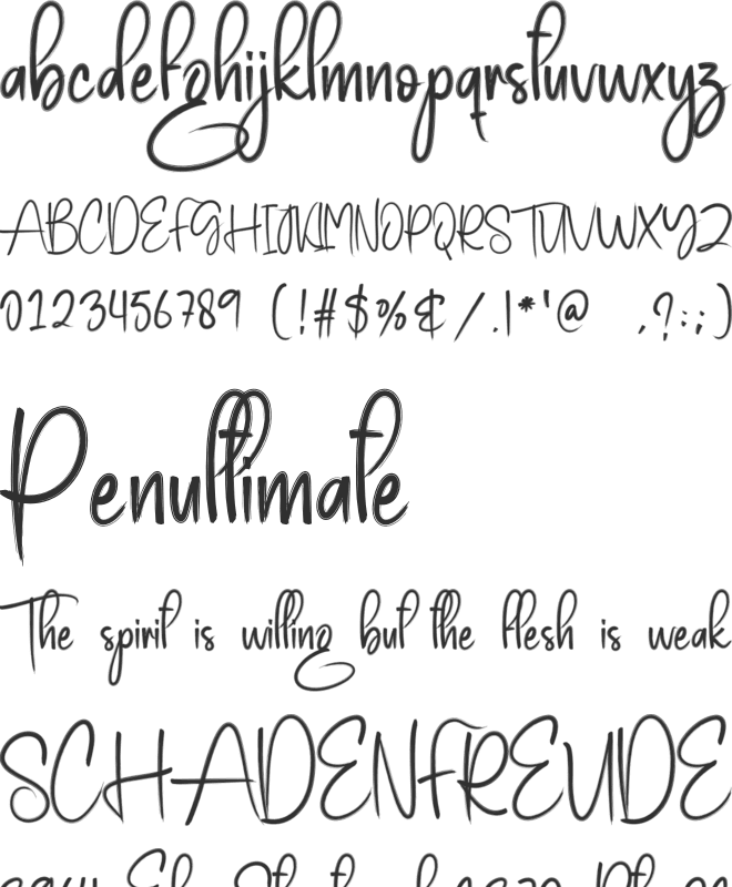 Night Beauty font preview