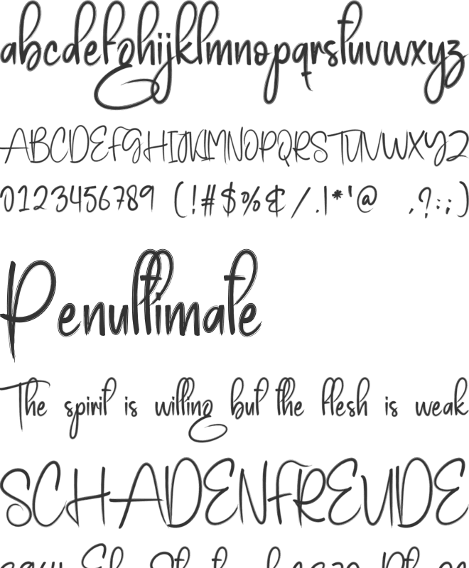 Night Beauty font preview