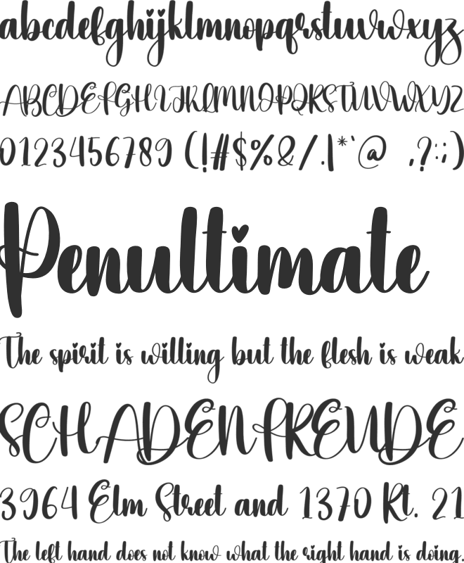 Warm font preview