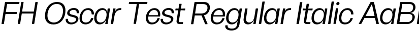 FH Oscar Test Regular Italic font