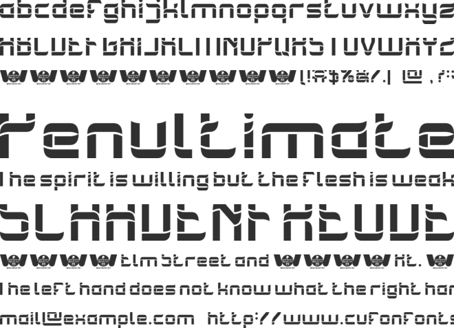 FLOATING ON SPACE font preview