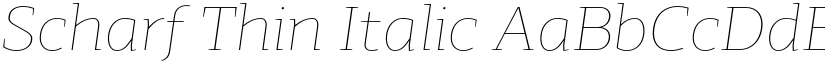 Scharf Thin Italic font